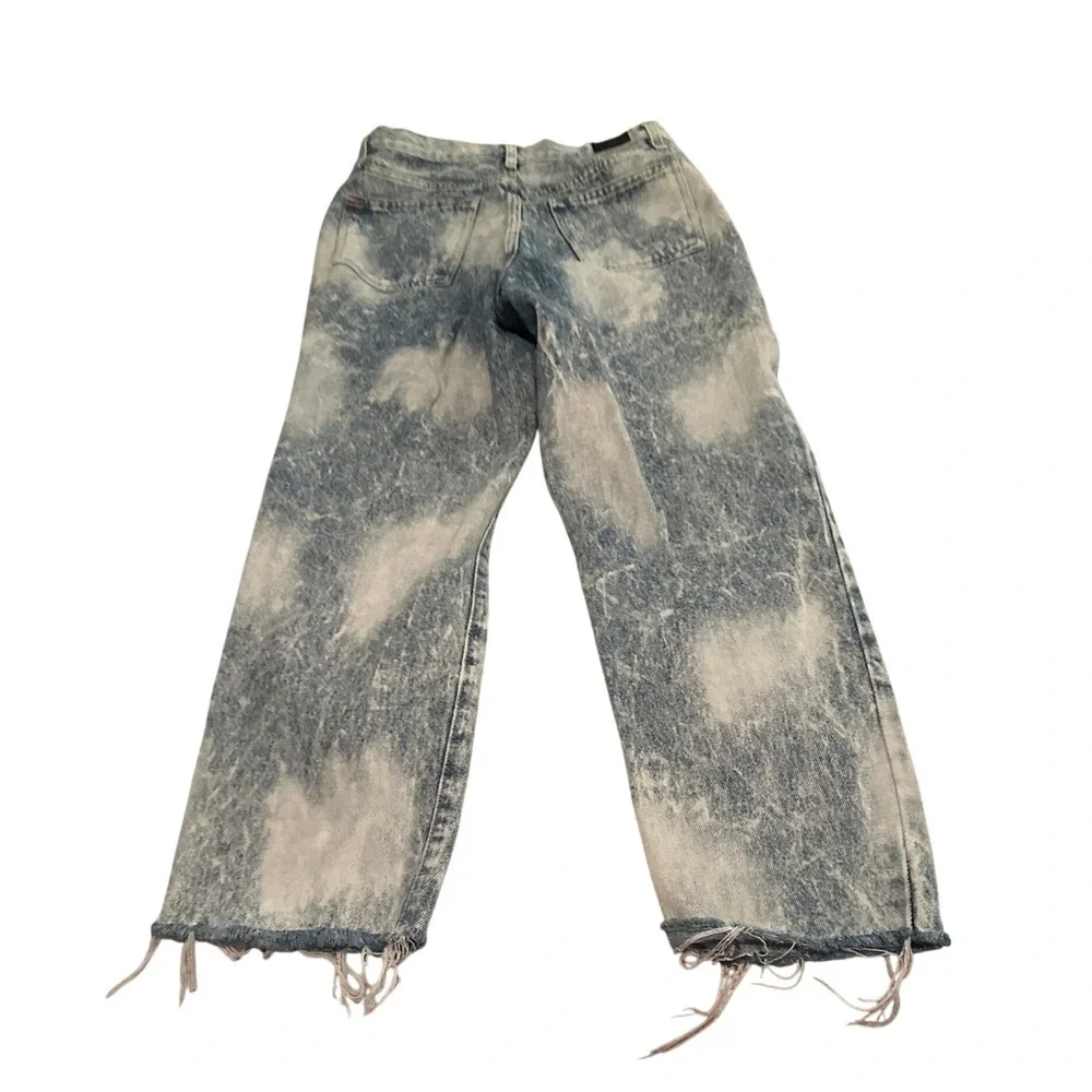 BDG Urban Outfitters Acid Wash Slim Straight Jeans 29 Bleach Splatter Raw Hem‎